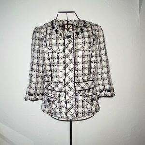 Anthropology Elevenses tweed blazer